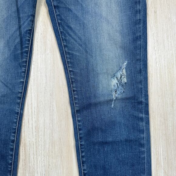 Paige Jimmy Jimmy Skinny Mid Rise Distressed Stretch Casual Blue Denim Jeans 25 - Picture 3 of 14